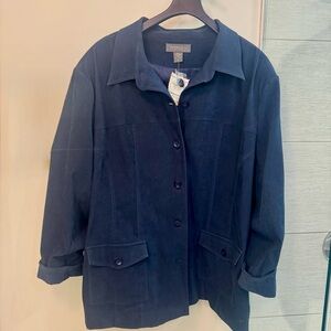 Lane Bryant Designs & Co. Women’s Navy Blue Suede-like Jacket – plus size 28